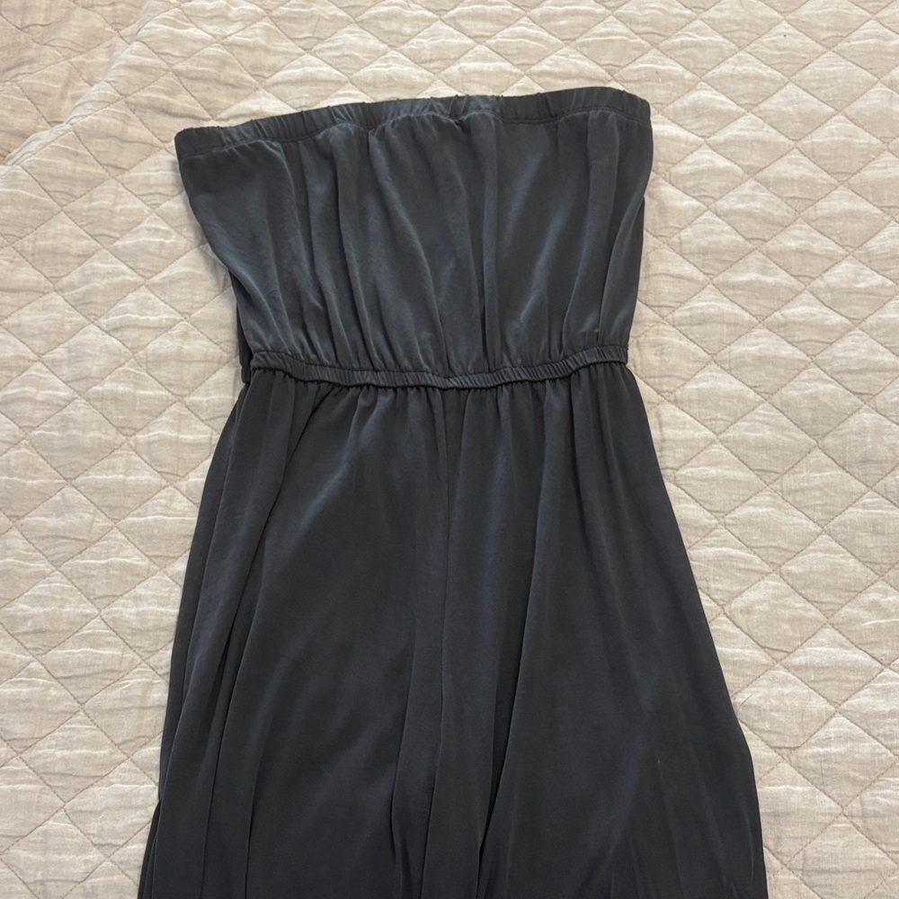 Gray Strapless Jumpsuit